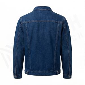 2025 hommes décontracté surdimensionné Denim Jean veste hiver avec col rabattu fermeture boutonnée avant Logo respirant - Product Image 3