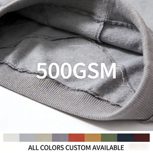 Sweat à capuche personnalisé 500 g/m² en polyester/coton, coupe oversize, broderie 3D, polaire anti-plis, uni, avec fermeture éclair - Product Image 4