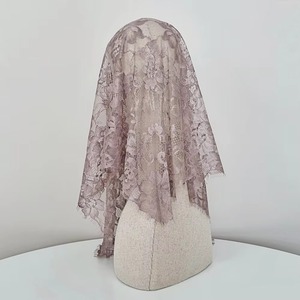 Voile de mariée élégant en dentelle française jacquard florale de qualité supérieure coréenne, 110 cm, pour robe de femme - Product Image 1