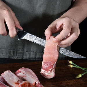 Couteaux à désosser en acier Damas de qualité supérieure, manche ergonomique, couteaux à désosser Damas à lame pleine, pour boucher et cuisine - Product Image 2