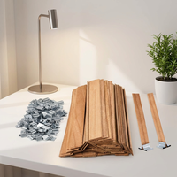 Mèches de bougie en bois naturel extra épaisses, écologiques, non toxiques, 100 pièces, 0,75x5,12 pouces, avec base métallique large pour bougies crépitantes