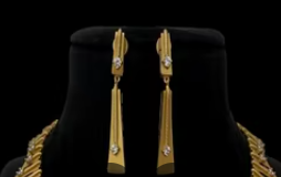 Charming High Quality Moissanite Studded Brass Gold Plated Classic <b>Statement</b> <b>Necklace</b> Earring Set Women's Engagement Gift Party - Product Image 2