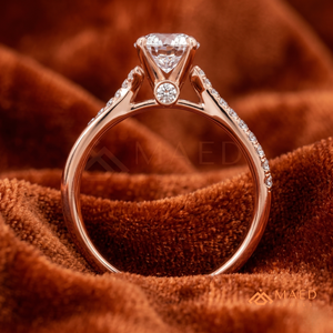 Round Cut Moissanite Engagement Ring <b>Rose</b> Gold Plated Crossover <b>Infinity</b> Twist Pave Band Wedding Ring Jewelry Gift - Product Image 3