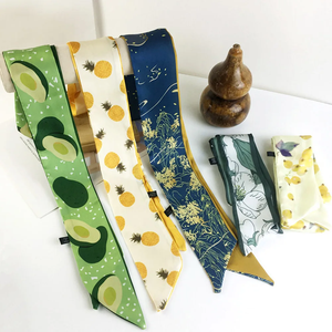 Long Hairband Skinny Neckerchief Women Hair <b>Scarf</b> Fashion Headband Cute Tie <b>Scarves</b> <b>Silk</b> Feel Luxury Print Bag <b>Scarf</b> For Ladies - Product Image 2