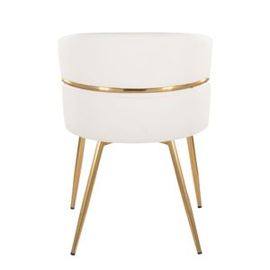 Ensemble de 2 chaises de salle à manger Cinch Glam/Art Déco en métal doré et similicuir blanc, style glamour - Product Image 5