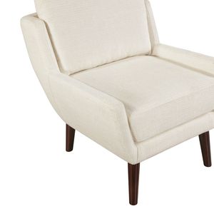 Poltrona Contemporanea Beige per Arredamento Casa, Gambe in Legno Massello, Rivestimento in Ciniglia, Stile Confortevole per Soggiorno - Product Image 5