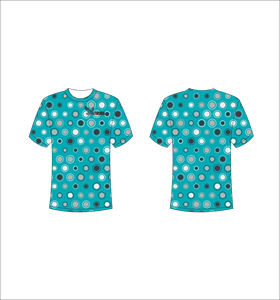T-shirt à manches courtes pour homme, motif à pois turquoise, respirant, coupe classique, col rond, vêtement décontracté - Product Image 1