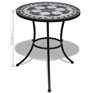 Table de jardin en fer robuste avec revêtement en poudre noir et blanc - Product Image 5