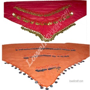 Pañuelo de cintura de gasa para danza del vientre con monedas, accesorio multifunción para fiestas - Product Image 2