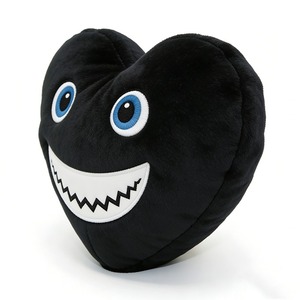 Black Heart-<b>Shaped</b> Plush <b>Pillow</b> With Blue Eyes And Zigzag Smile Soft Stuffed Toy For Stress Relief Unisex 11CM-30CM - Product Image 1