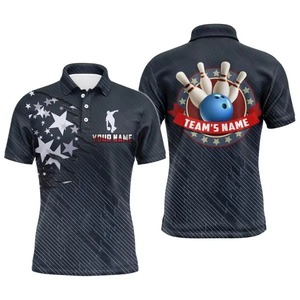 Custom <b>Bowling</b> Polo Shirt Men Short Sleeve Sublimation Print Gradient Color Strike Flame Design Team Wear Plus Size Knitted - Product Image 5