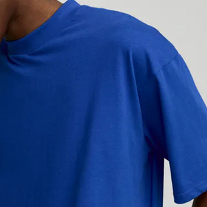 เสื้อยืดคอกลมโอเวอร์ไซส์ผู้ชาย ผ้าฝ้าย 100% สีพื้น สไตล์วินเทจ ระบายอากาศได้ดี แขนสั้น ใส่สบาย - Product Image 2