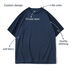 Camiseta al por mayor 100% algodón ecológica unisex, suave, transpirable, con manga raglán y cuello redondo para moda urbana y estilo diario. - Product Image 6