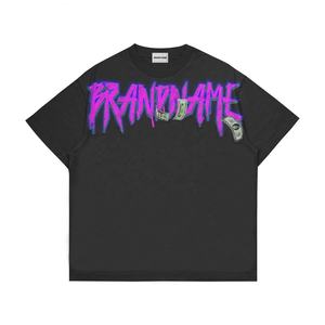 Brandname Men's 2 Piece <b>Set</b> T-Shirt & Shorts Black Street Style Embroidered Logo Summer Wear - Product Image 5