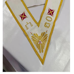 ปลอกคอพิธีกรรมเมมฟิส มิสไรม์ แบบฝรั่งเศส สีฟ้าลายมัวร์ สำหรับพิธีกรรมสกอตแลนด์ ระดับที่ 4  มีโลโก้และแบบดีไซน์ให้เลือก ปี 2026 - Product Image 3