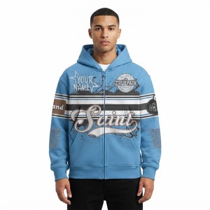 Sweat à capuche zippé Premium Saint Streetwear pour homme, vêtements de mode, sweat à capuche zippé personnalisé, fabricant et fournisseur OEM ODM en gros - Product Image 2