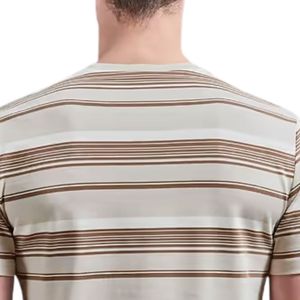 T-shirt personnalisé Nova à rayures pour homme, col rond, manches courtes, en coton, vêtements décontractés, fabricant et fournisseur en gros - Product Image 4