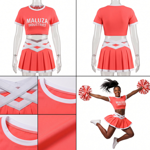 Metallic Sparkle Printed <b>Cheerleading</b> Uniform Sets Fancy Shine Performance Wear Heat-Transfer Printed Custom Team Colors - Product Image 6