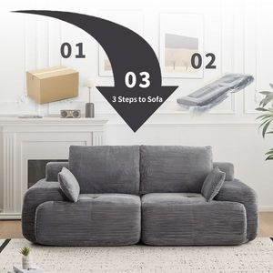 Modern 2-Seater Large Sectional Couch Pet-Friendly Memory Foam Compressed Sofa Cloud Modular Living Room Furniture Sofas C-Brand - Product Image 6