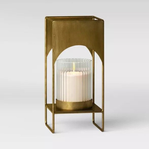 Cylinder Candle Holder Set With Clear Glass And Gold Metal Base For Home Decoration Drawing Room Decor Candle Holder - Product Image 2