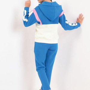 Custom <b>Women</b> Colorblock Tracksuit Two Piece Set Casual Heather Grey Zip Up Jacket Joggers <b>Sweatpants</b> <b>Women</b> Sportswear - Product Image 3
