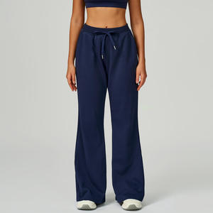 Pantalones de chándal holgados de color liso con cordón para mujer, joggers de pierna recta, pantalones deportivos oversize para mujer - Product Image 3