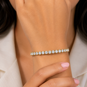 Bracelet réglable en or 10K 14K avec diamants de laboratoire ronds DEF VVS, bracelet tennis, fermoir coulissant Bolo, bijoux de mariage, cadeaux - Product Image 2