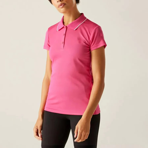 Chemises polo pour femmes en coton, coupe ajustée, manches courtes, longueur longue, taille XL-2XL, avec couleurs - Product Image 2