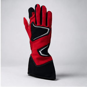 Racing Gloves Full Finger Red Black PU Coating Non-Slip <b>Outdoor</b> Unisex <b>Hook</b> And Loop Closure - Product Image 5