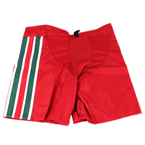 Pantalones de hockey de nylon con estampado por transferencia térmica y diseño de bloques de color con patrón 3D frontal, pantalones cortos de hockey sobre hielo con cordón ajustable. - Product Image 5