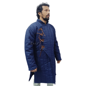 เสื้อกั๊กแกมเบสันยุคกลางแบบหนาบุนวมยาว เสื้อแจ็คเก็ตอัคเทียน ผ้าฝ้ายแบบโบราณ ชุดเกราะแขนยาวสำหรับอัศวินไวกิ้ง - Product Image 2