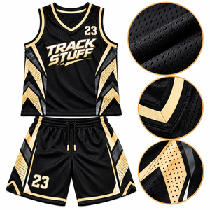 custom <b>basketball</b> uniform set men sleeveless jersey & shorts team sportswear - Product Image 6