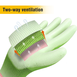 Guantes de Trabajo de Poliéster Recubiertos de Nitrilo PU, Transpirables, Ligeros, con Agarre, Guantes de Seguridad para Uso Industrial, Automotriz y de Jardinería - Product Image 4