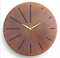 Horloge murale en bois d'acacia Tayyab artisanale de haute qualité avec aiguilles en quartz, design industriel, style antique, deux pièces, décoration intérieure, salon