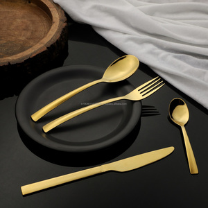 Grade 202/304 Shinny <b>Spoon</b> Fork Knife <b>Baby</b> <b>Spoon</b> -Made India Black PVD EDL Plain Stainless Steel Cutlery/Flatware Set Parties - Product Image 2