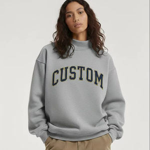 Sudadera Larga de Forro Polar para Mujer, Cuello Alto, con Logotipo Frontal, Oversize, Ecológica, Cortavientos, Otoño 2026, Venta al Por Mayor, Personalizada, Alta Calidad - Product Image 1