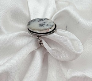 Natural Dendrite Opal <b>Ring</b> Silver Plated Handmade Gemstone Statement <b>Ring</b> <b>Adjustable</b> <b>Ring</b> for Women Wholesale - Product Image 3