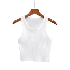 Respirant femmes haut court débardeurs femmes tricot haut court débardeur élégant léger vêtements décontractés réservoirs pour femmes - Product Image 4