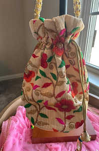 Bolso de mano indio Potli para mujer, cartera de mano para regalo de madre, lote de boda al por mayor, regalo de devolución Diwali - Product Image 4