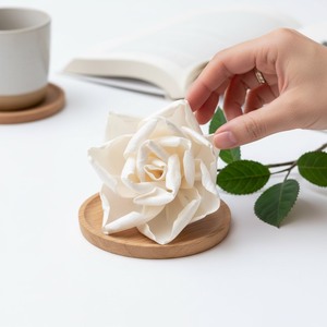 Flor de Sola Rosa Marfil, Flores de Madera de Sola de 8-8.5 CM, Varilla de Fibra Vegetal de Sesbania, Aromaterapia Hecha a Mano - Product Image 2