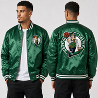 Veste de baseball en satin bleu New York personnalisée, inspirée du basketball, avec logo brodé, style bomber, pour hommes, vente en gros, OEM, vêtements d'équipe, vêtements de sport, en vrac