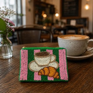 Handmade <b>Beaded</b> Coin Purse Floral Embroidery American Style Zipper Pouch Jewelry Storage Single Small Wallet Gift Bag Women 100% - Product Image 4