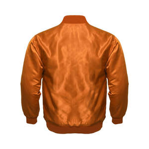 Blouson bomber en satin orange pour homme, logo personnalisé, blouson varsity élégant, blouson de baseball en satin pour l'automne, blouson pour lycée et université - Product Image 6