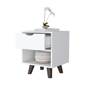 Comodino portaoggetti bianco 1 aperto con Comfort e stile - Product Image 6