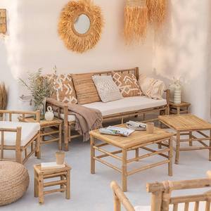 Table basse rectangulaire en bambou pour jardin, tabouret bas, table d'appoint d'angle en bois naturel fait main, écologique - Product Image 3