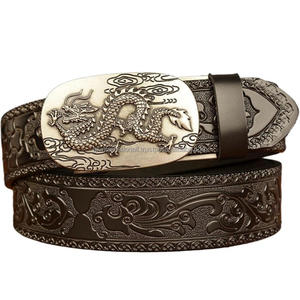 Men's Leather Western Cowboy <b>Belt</b> With Dragon Alloy Buckle <b>Vintage</b> Hand Embossed Tooled Leather <b>Belt</b> for Unisex Custom Sizes - Product Image 4