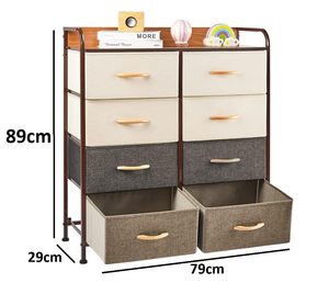Organizador de cajones de tela de 8 niveles |   Caja de Almacenamiento para Armario, Dormitorio y Sala de Estar con Estructura Metálica - Product Image 3