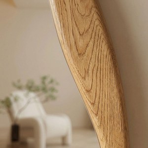 Miroir mural ovale asymétrique moderne en bois massif, cadre incurvé allongé, fait main, pour mariage, salon, pleine longueur, coiffeuse - Product Image 6