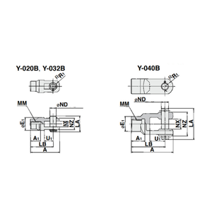 Pièces Y-032B-Pneumatic SMC Pneumatics à double articulation - Product Image 2