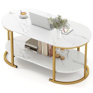 Tavolino da Caffè Contemporaneo in Marmo con Ripiano Aperto per Soggiorno - Product Image 4